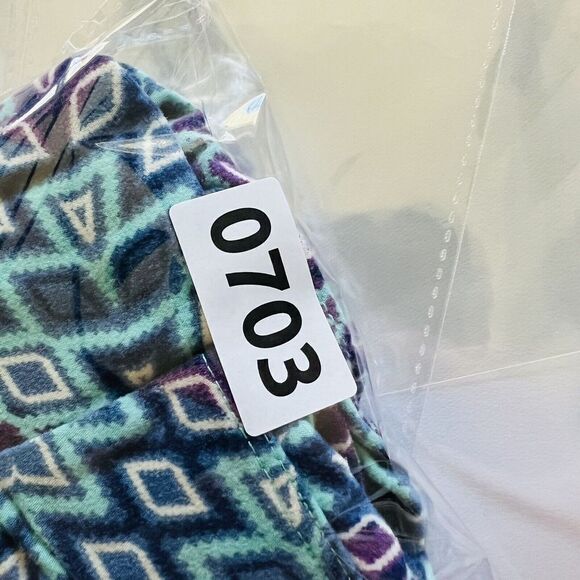 LulaRoe Leggings Tall & Curvy Aztec Colorful Purple Blue Black 0703 - Picture 5 of 5